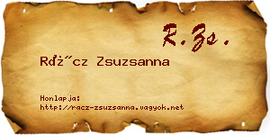 Rácz Zsuzsanna névjegykártya